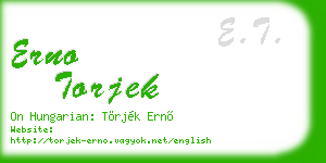 erno torjek business card