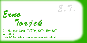 erno torjek business card